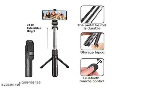 Selfie Stick with Tripod Stand,Extendable Selfie Stick for Mobile Phone with Bluetooth Remote,3-in-1 Multifunctional Design
